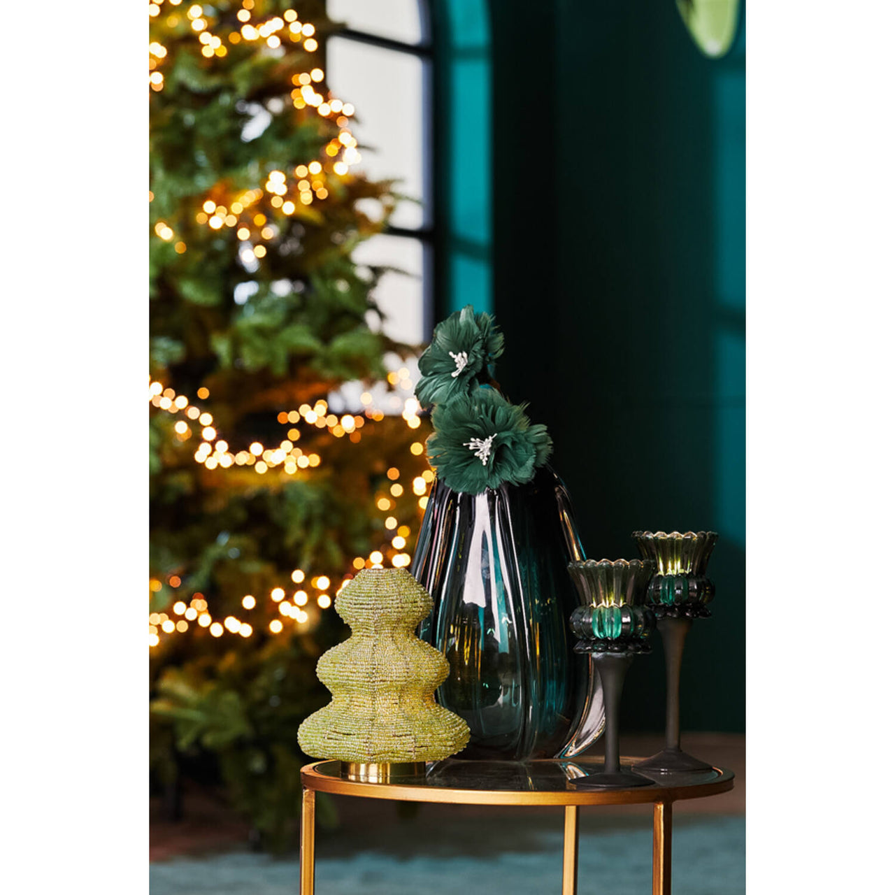 Light & Living Flowi 8x22 cm Green Glass Tealight