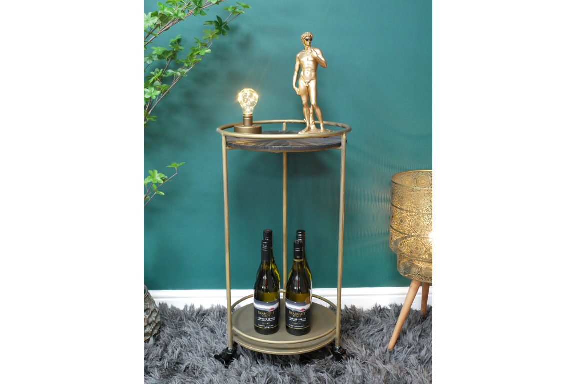 Dutch Imports Side Table On Wheels