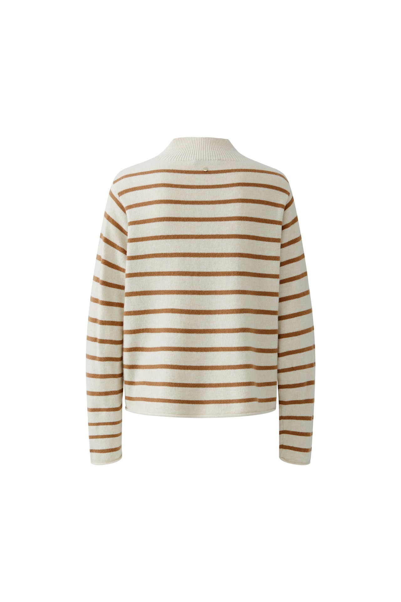 Oui Stripe Jumper - Off White Camel