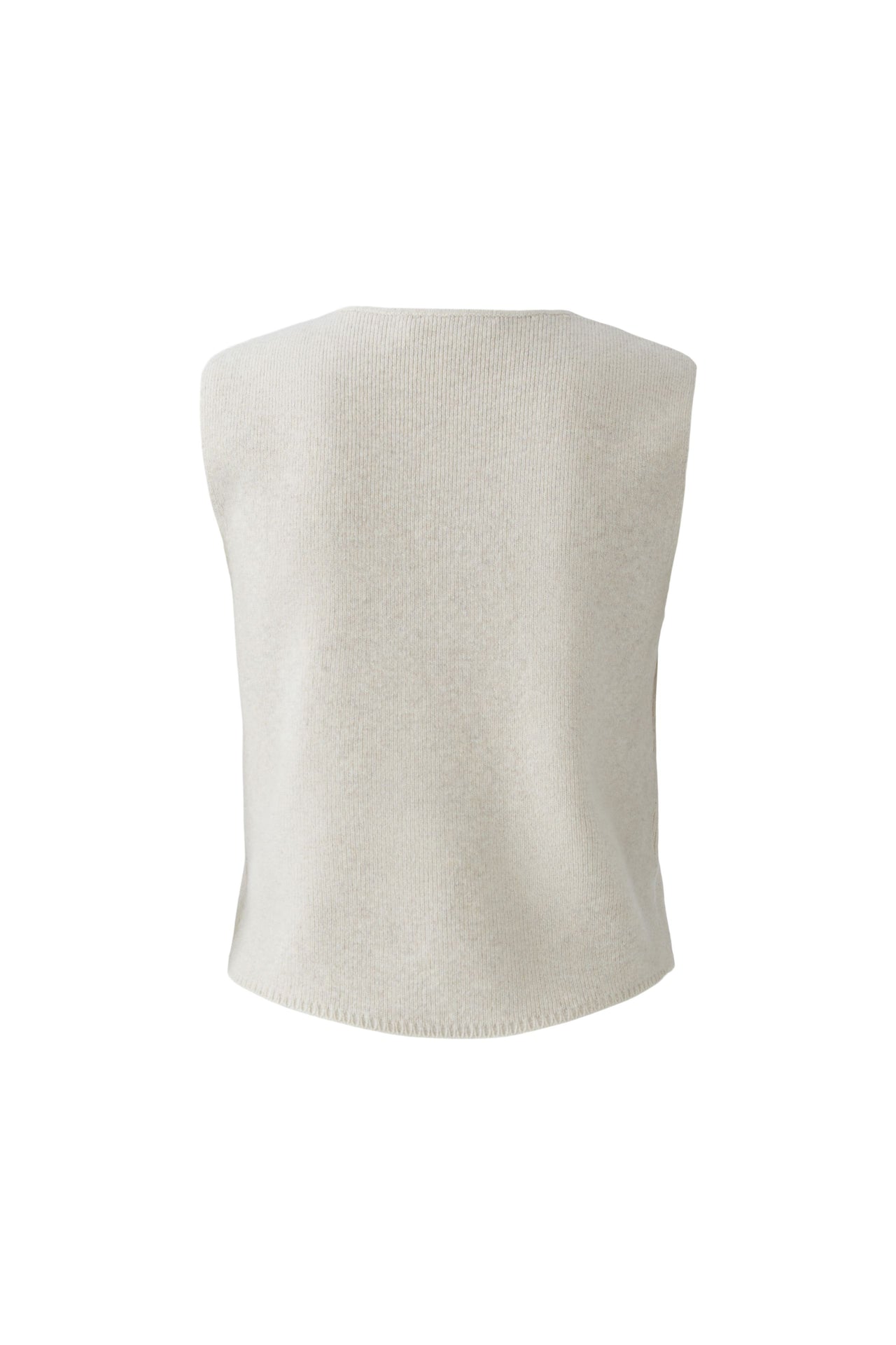 Oui Beige Melange Knitted Waistcoat - Light Beige Melange