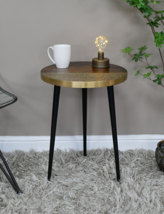 Dutch Imports Side Table With Wooden Top