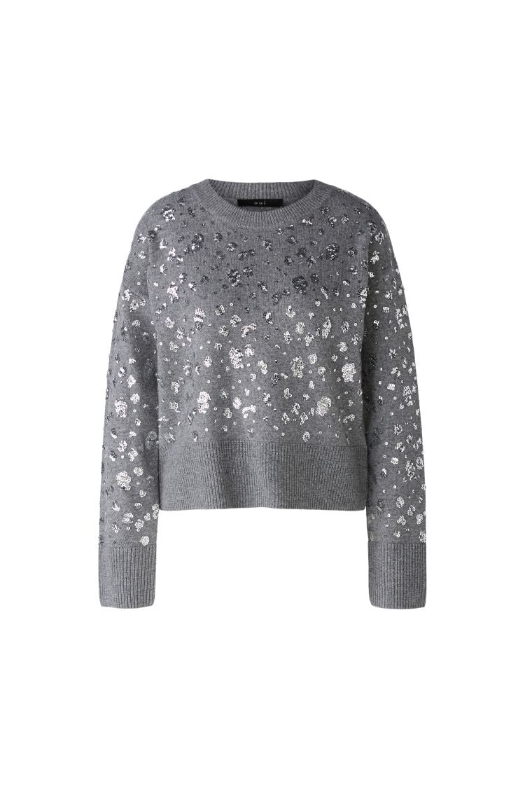 Oui Grey Jumper With Foil Detail