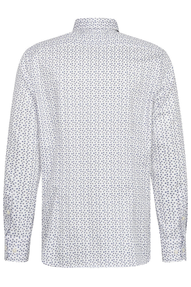 Bugatti White and Navy Casual Shirt