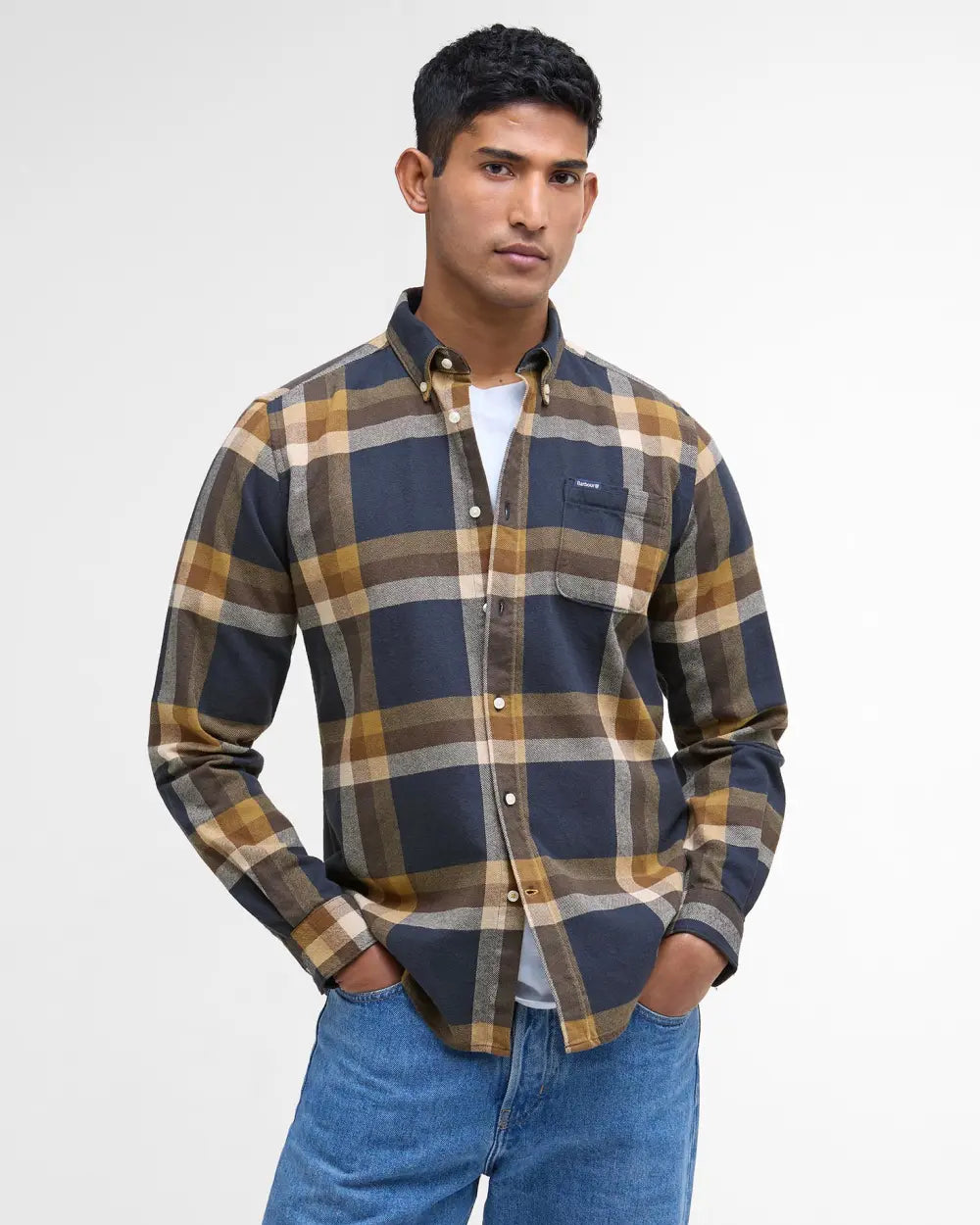 Barbour Folley Tailored Checked Shirt - Navy