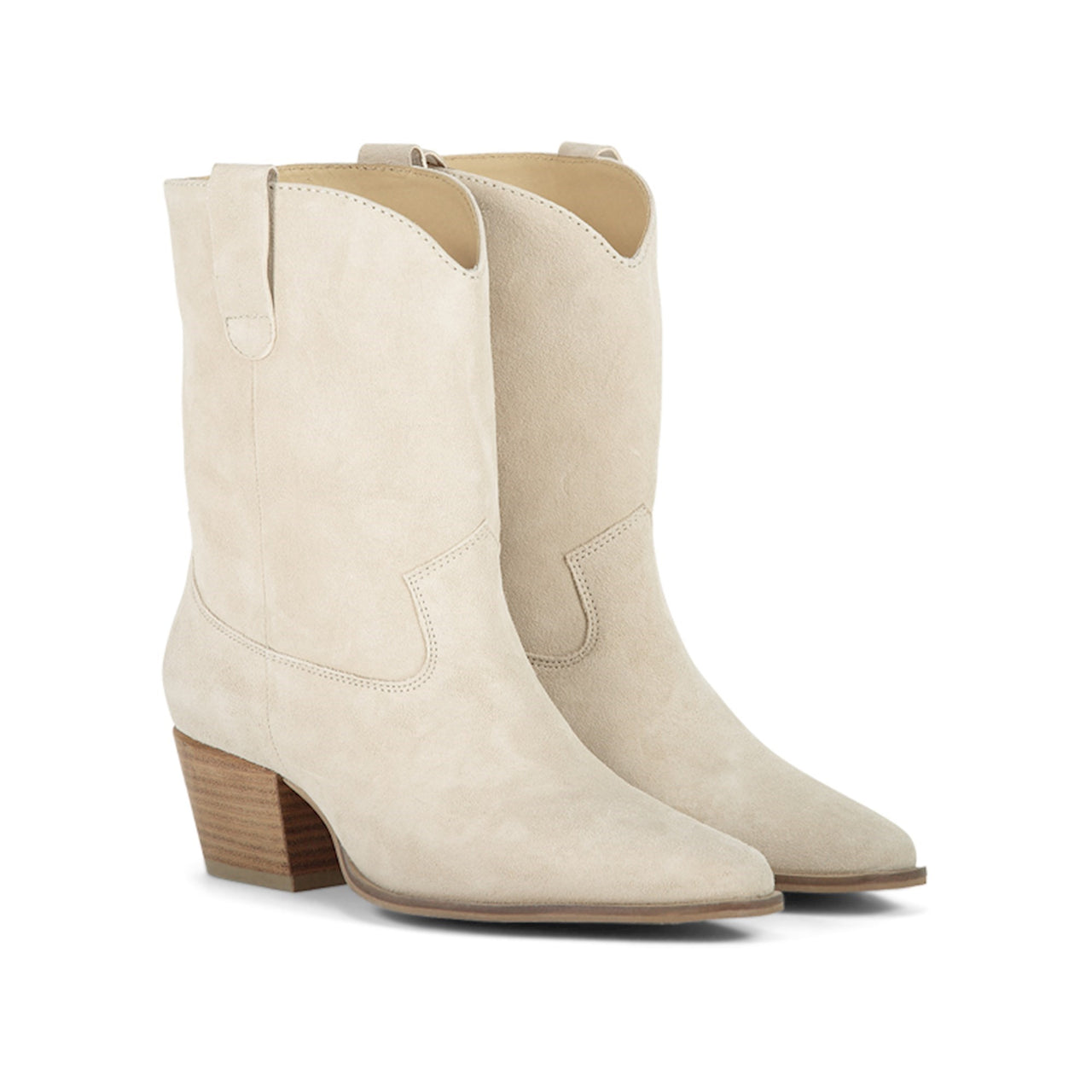 Summum Ivory Leather Cowboy Boots
