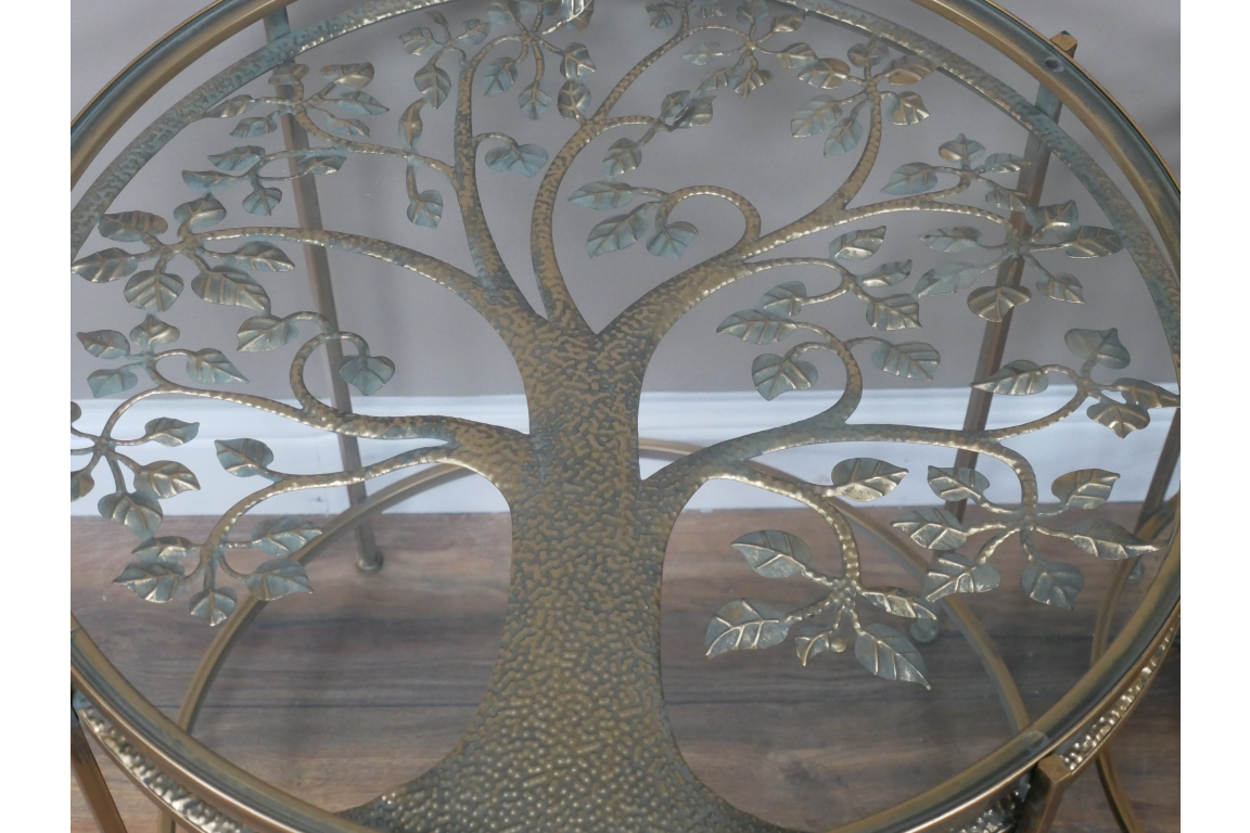 Dutch Imports Glass Tree Side Tables