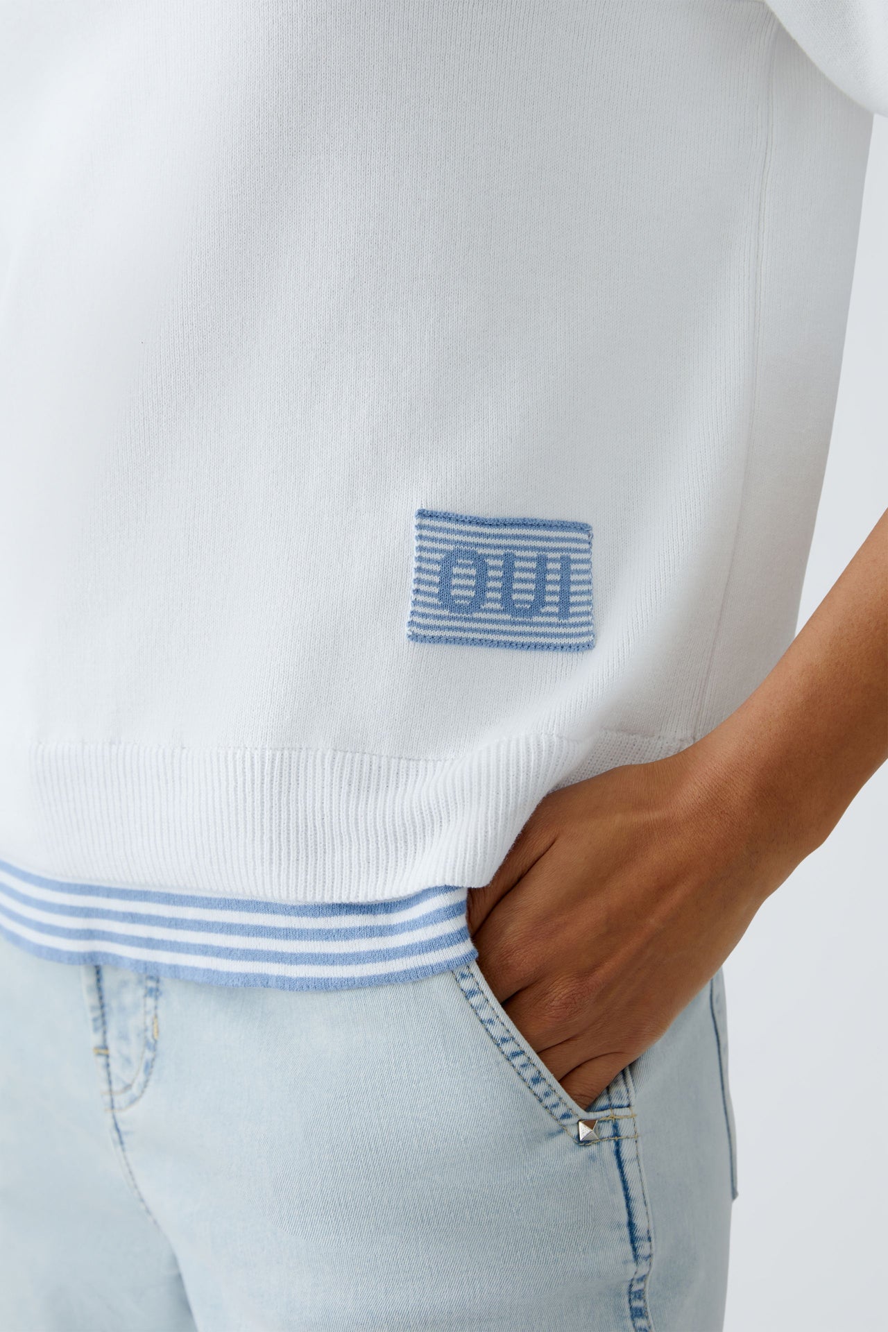 Oui White & Blue LEEZA Jumper
