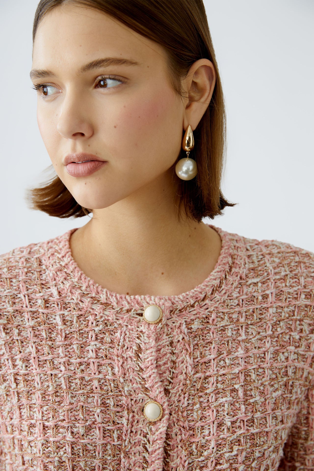 Oui Rose Gold Boucle Style Jacket
