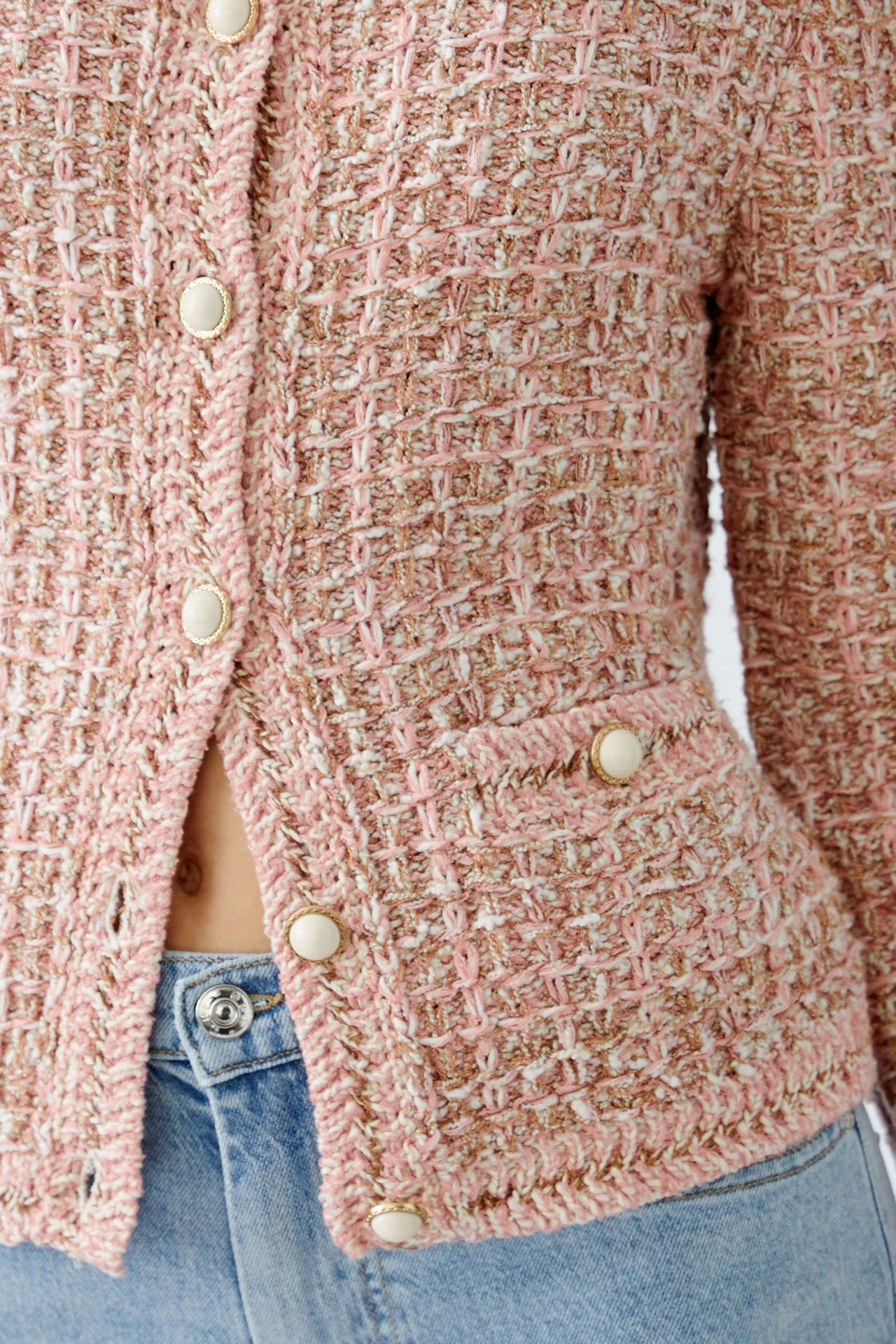 Oui Rose Gold Boucle Style Jacket