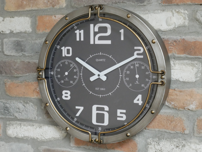 Dutch Imports Industrial Metal Clock