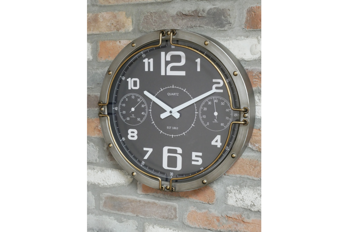 Dutch Imports Industrial Metal Clock