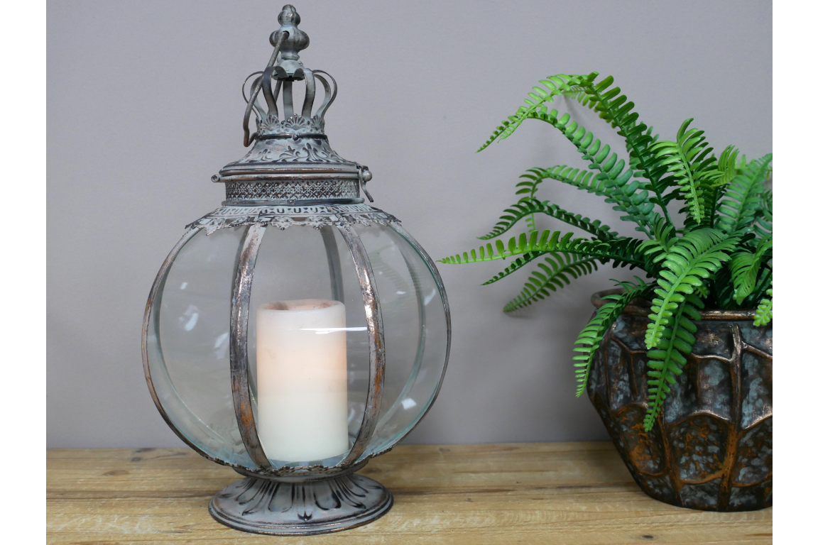 Dutch Imports Silver Round Lantern