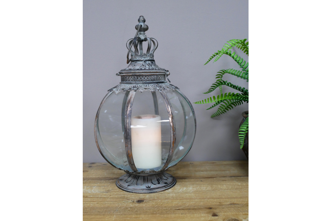 Dutch Imports Silver Round Lantern
