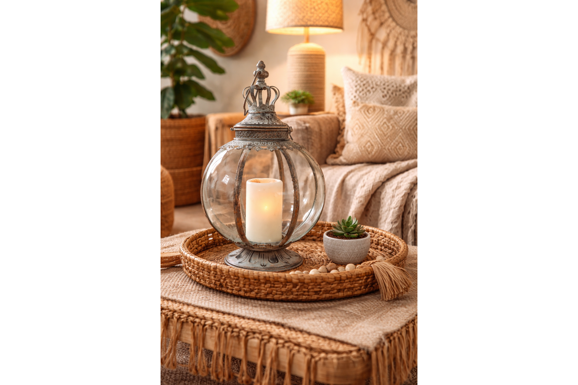 Dutch Imports Silver Round Lantern