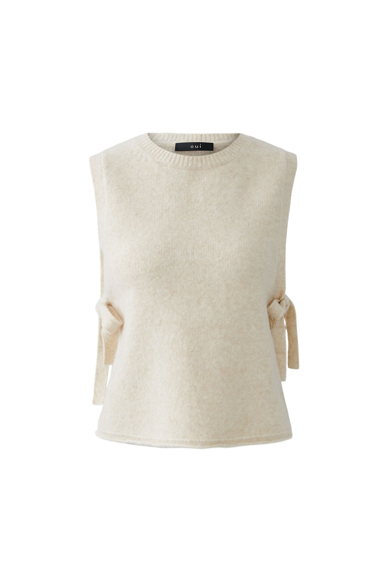 Oui Knitted Vest - Off White Melange