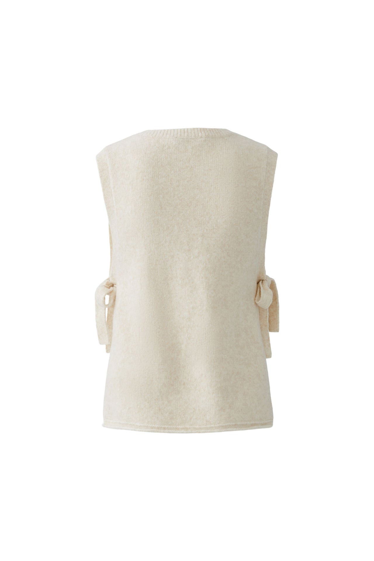 Oui Knitted Vest - Off White Melange