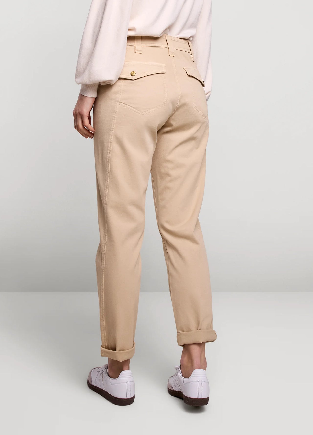 Summum Tapered Cream Twill Trousers