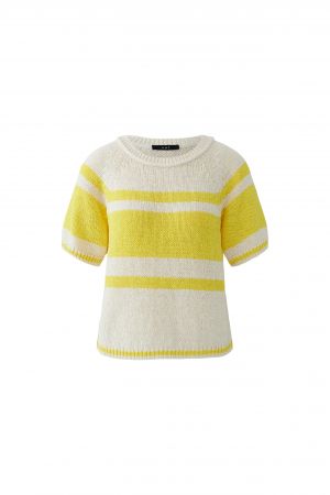 Oui Short Sleeve Jumper - Yellow Stripe