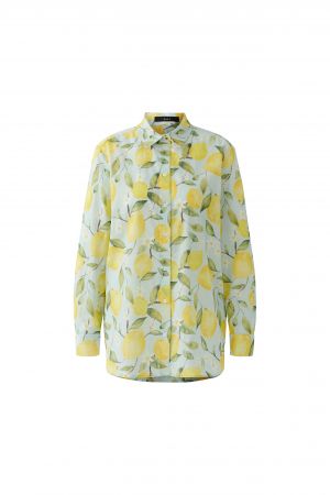 Oui Lemon Leaf Patterned Shirt