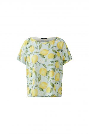 Oui Lemon Leaf Patterned Blouse