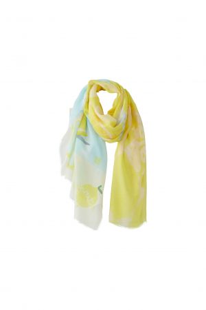 Oui Lemon Patterned Scarf