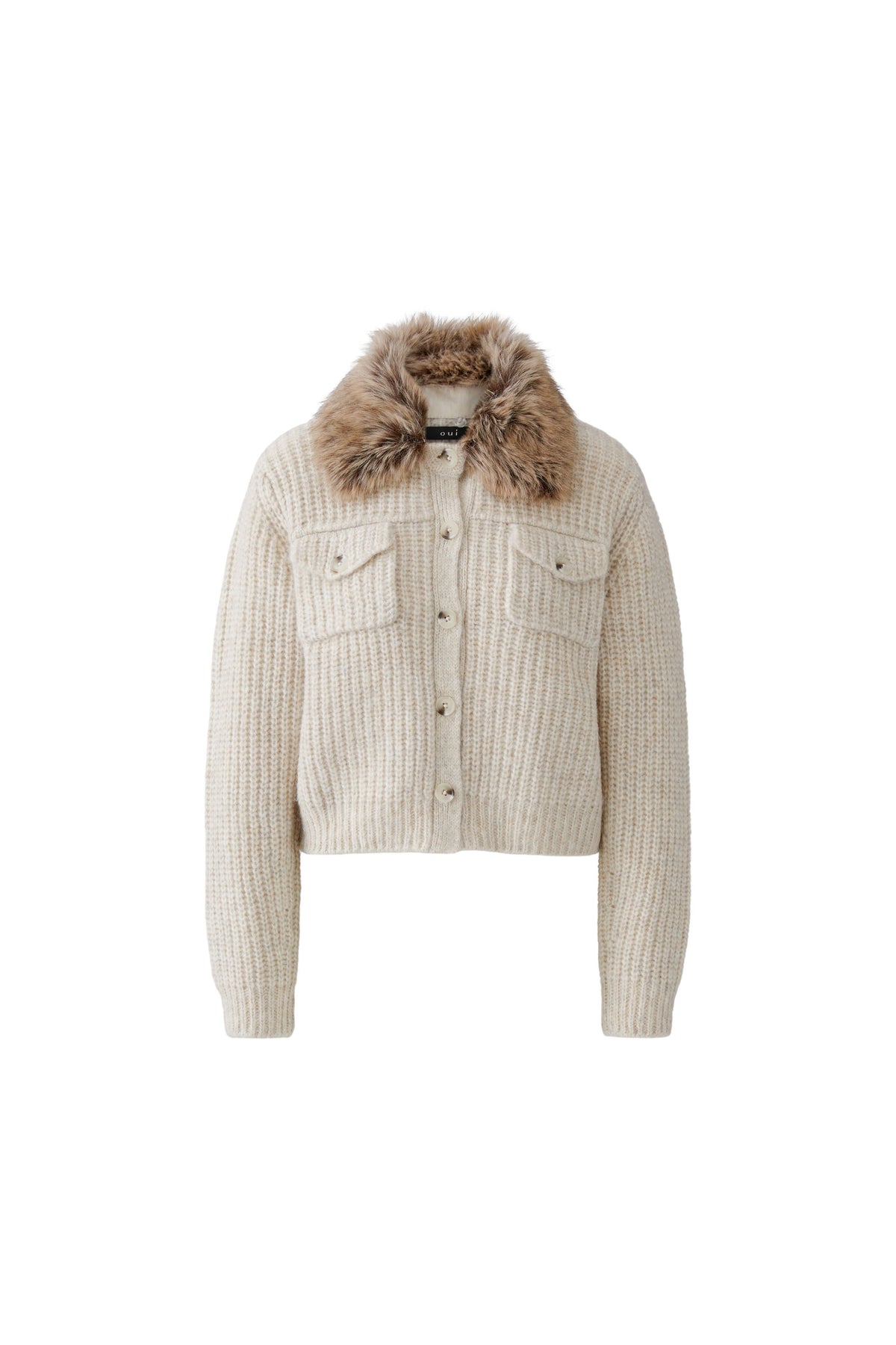 Oui Knit Beige Melange Jacket
