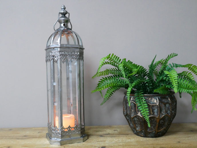 Dutch Imports Tall Silver Lantern