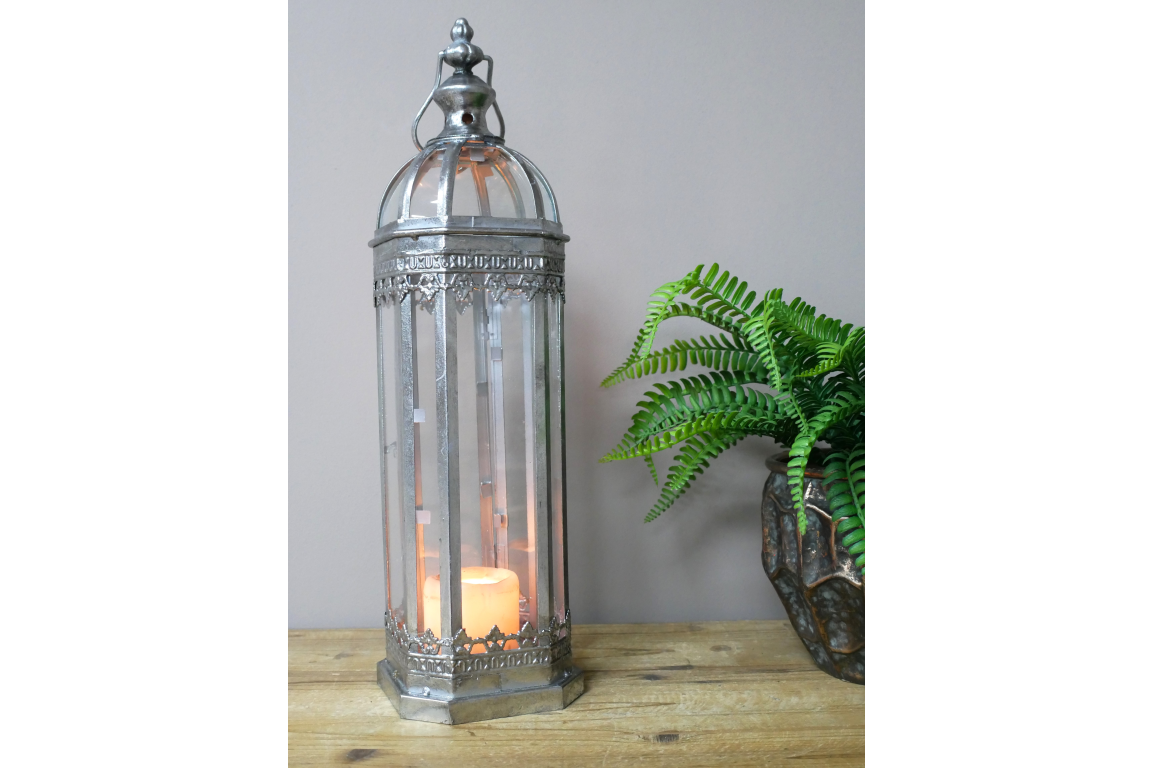 Dutch Imports Tall Silver Lantern