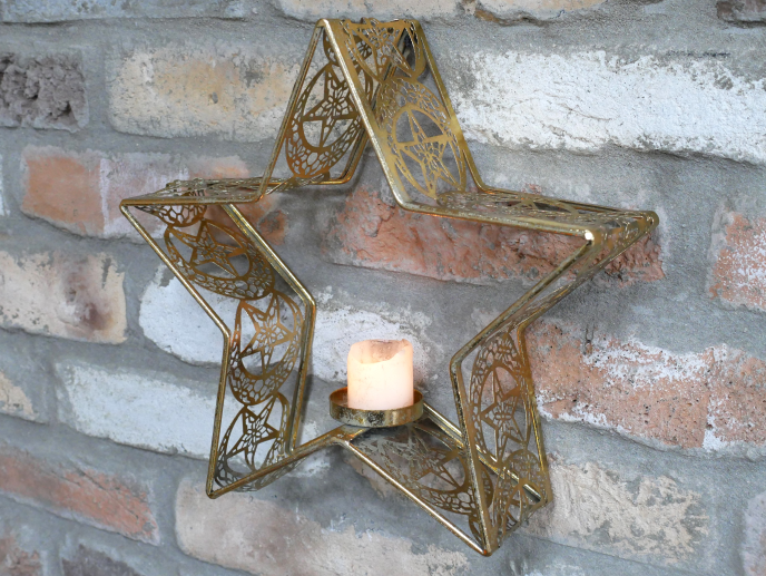 Dutch Imports Star Wall Candle Holder