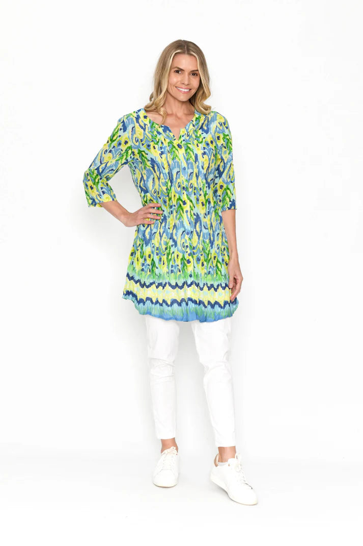 One Summer Alison Pleated Tunic - Peacock