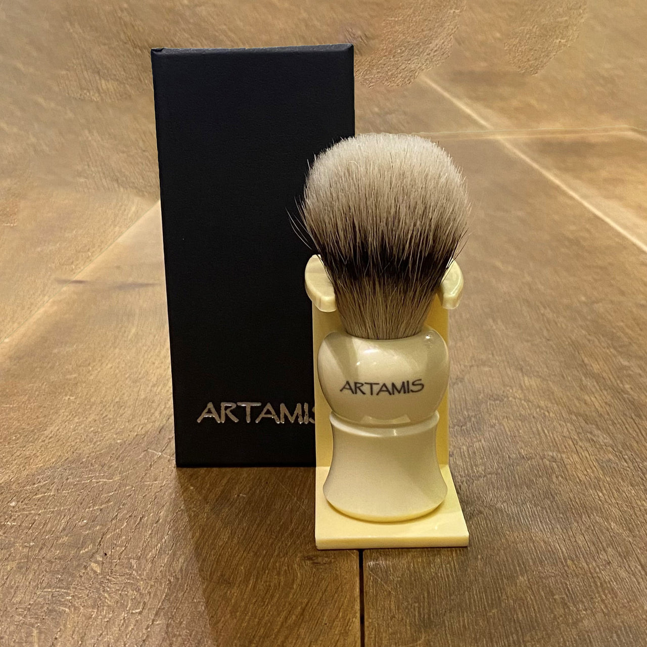 Silvertip Badger Shaving Brush with Ivory Coloured Handle