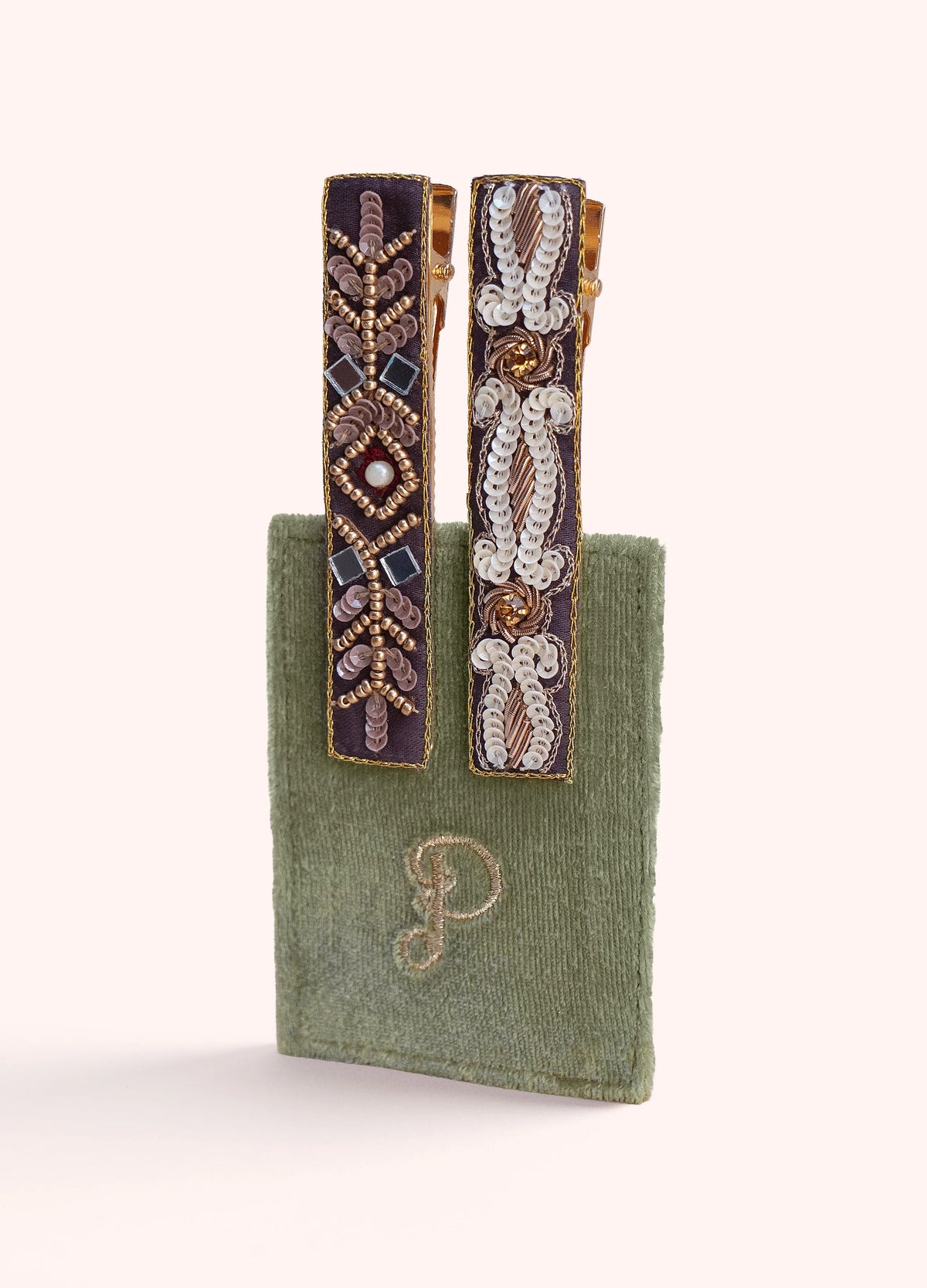 Powder Hair Clips - Tree & Swirls