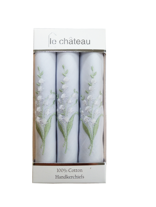 Le Chateau Lily Of The Valley Handkerchiefs - Box Of 3