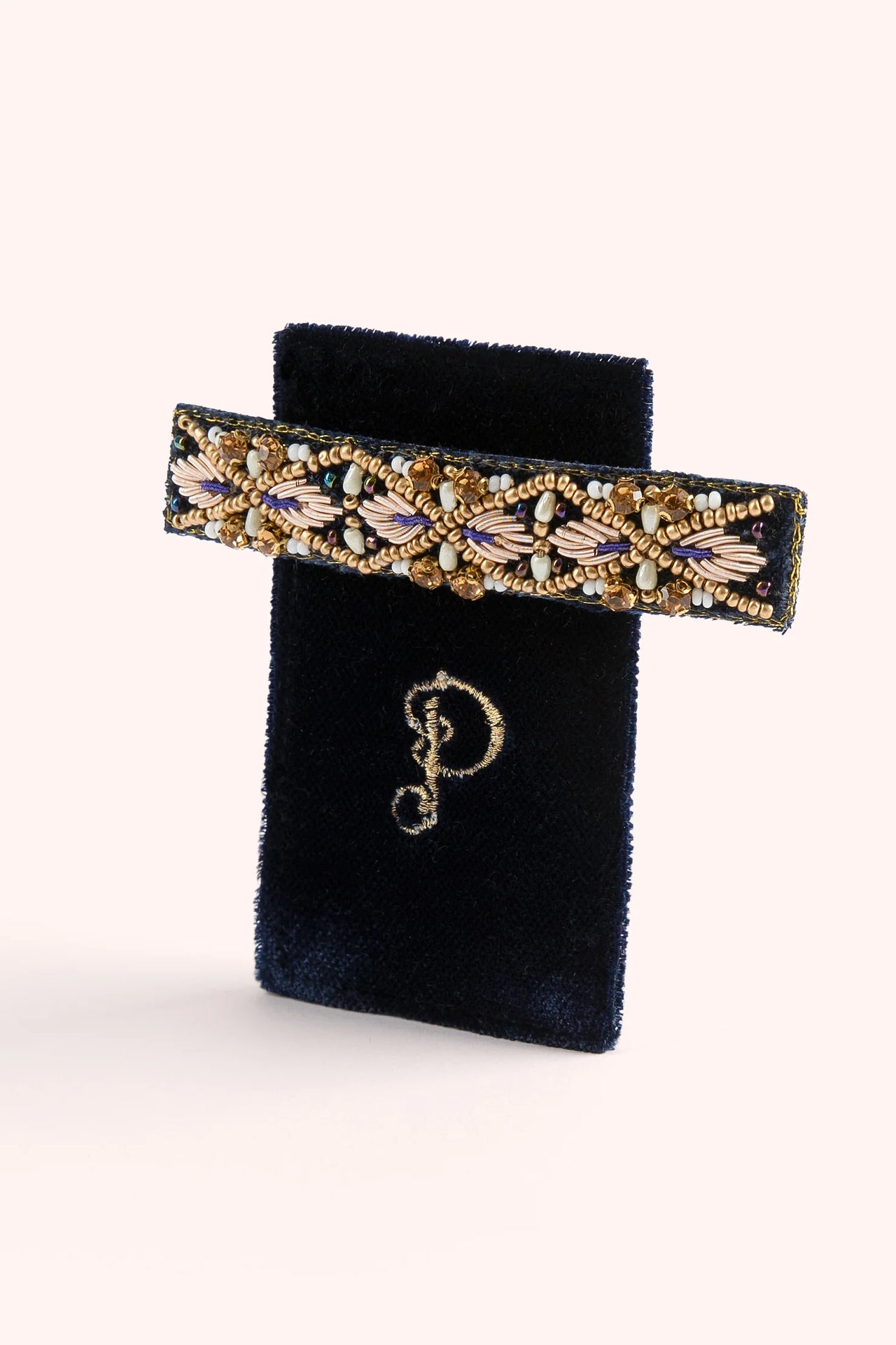 Powder Hair Barrette - Midnight Pearl/Navy