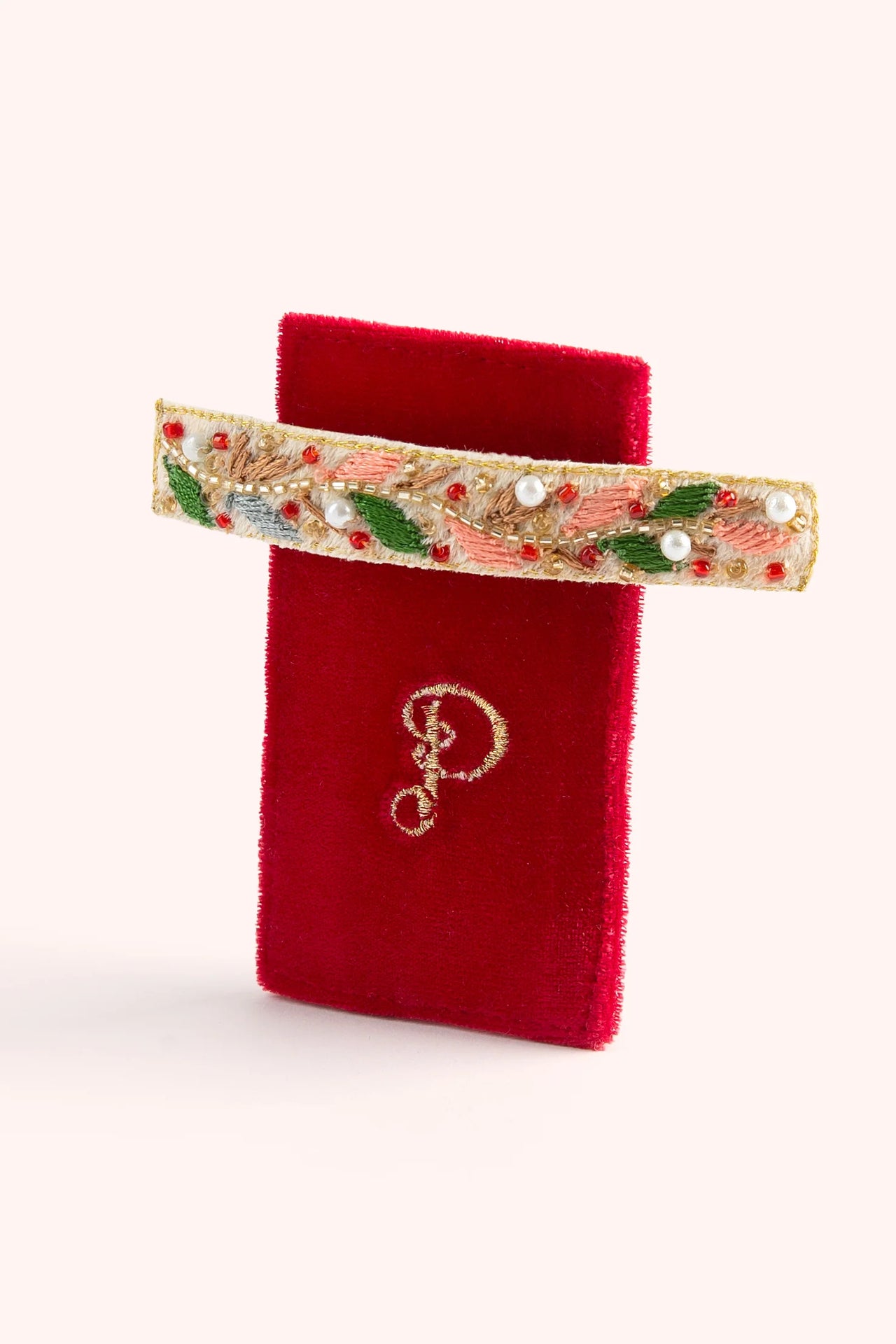 Powder Hair Barrette - Holly Berry Red