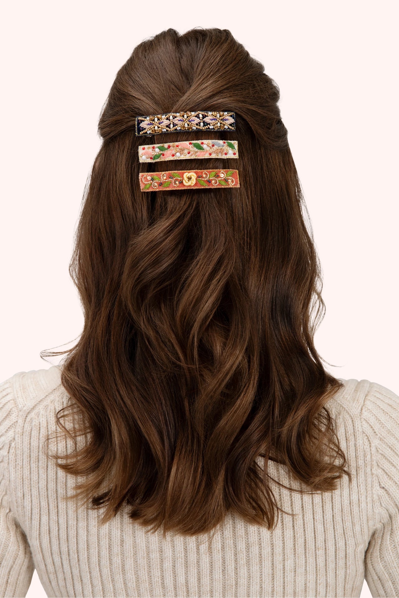 Powder Hair Barrette - Holly Berry Red