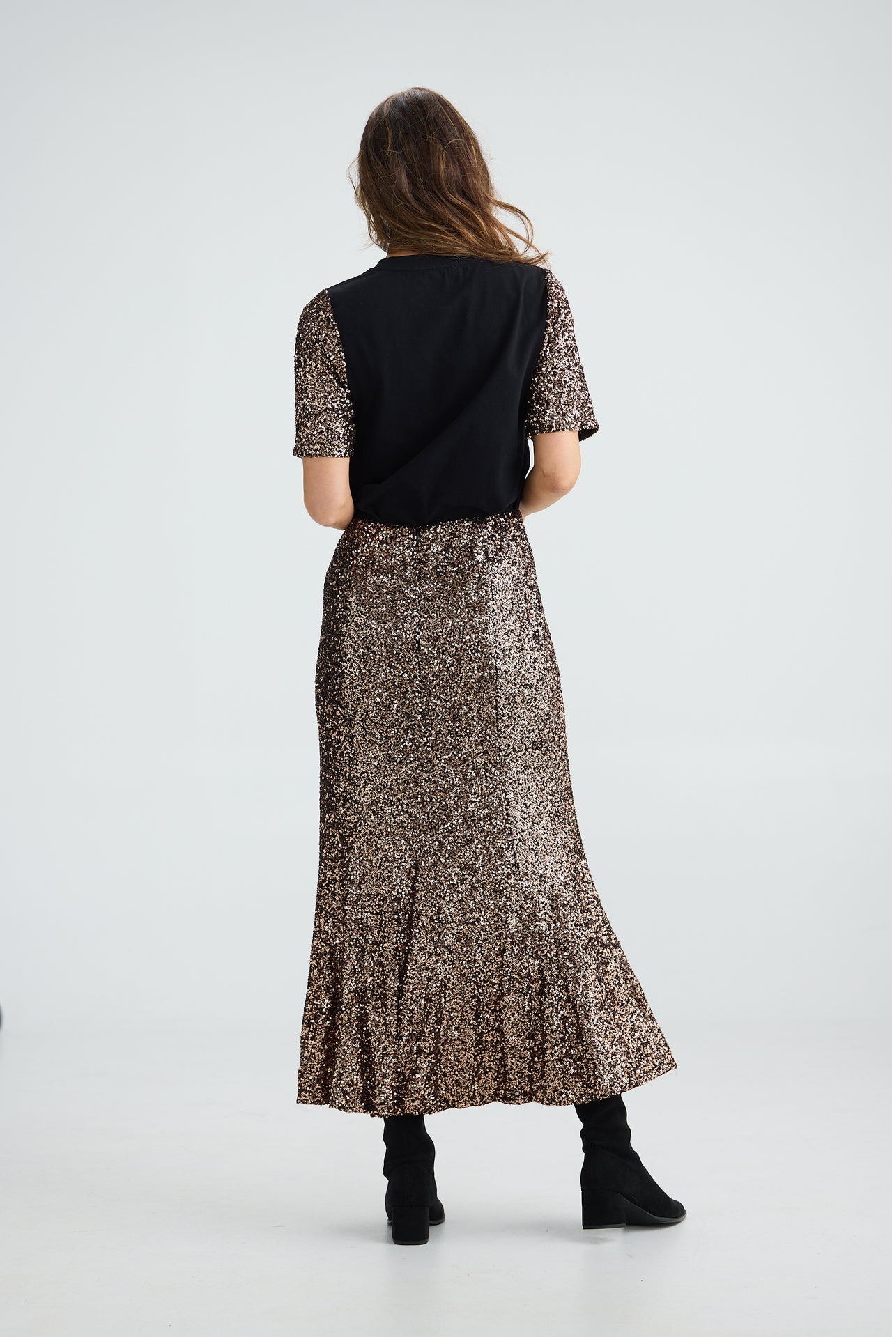 Brave & True Ritz Skirt - Bronze Sequin