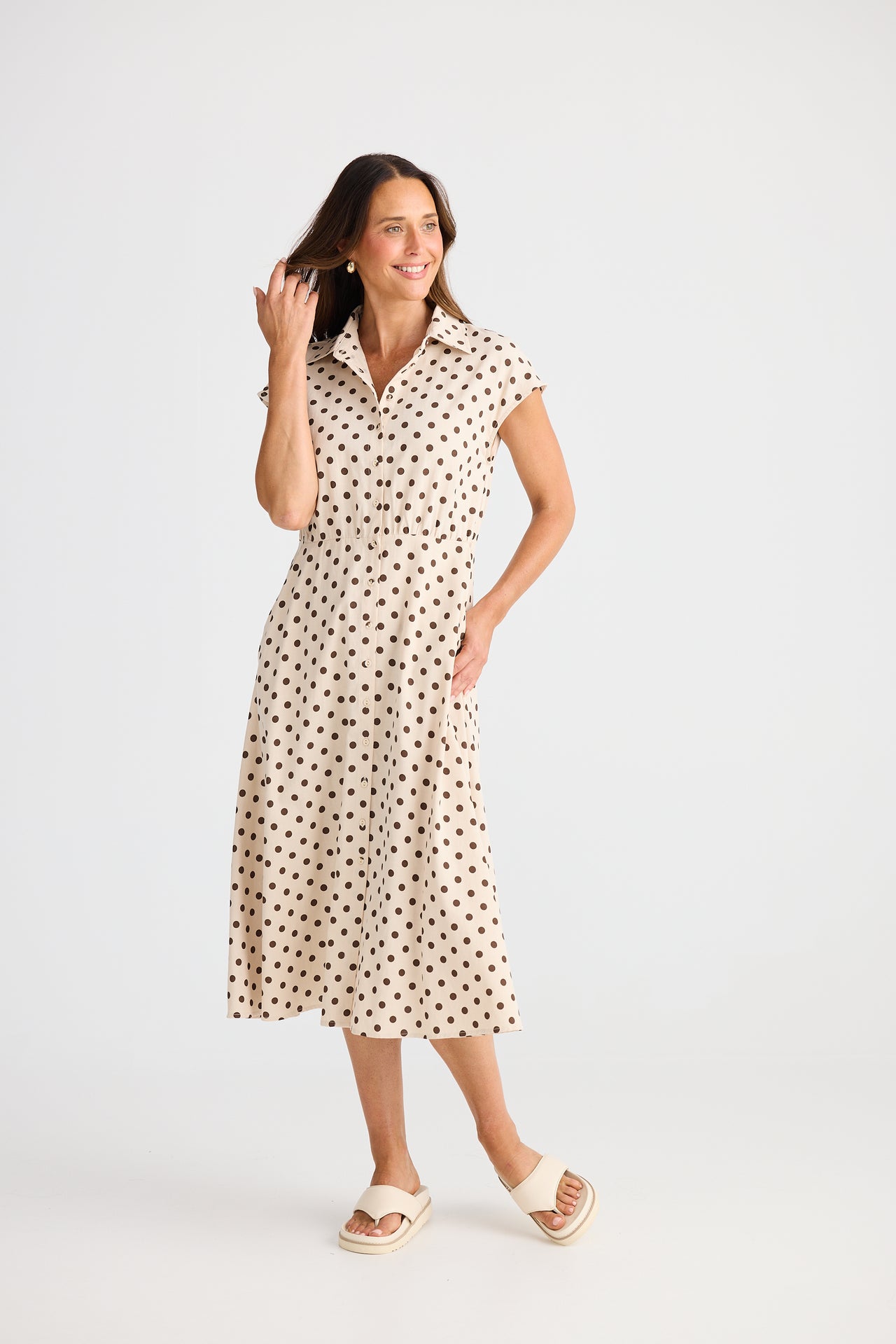 Brave & True Polka Dot Dress- Chocolate