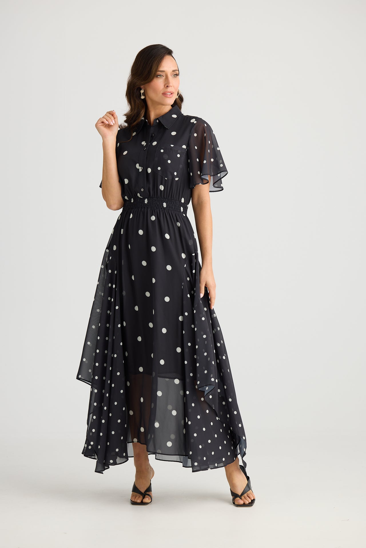 Brave & True Bella Dress - Black and White Spot