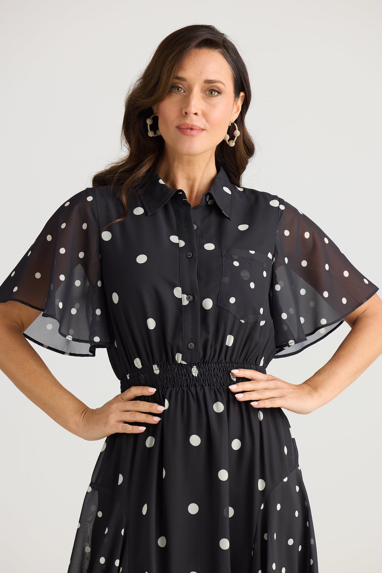 Brave & True Bella Dress - Black and White Spot