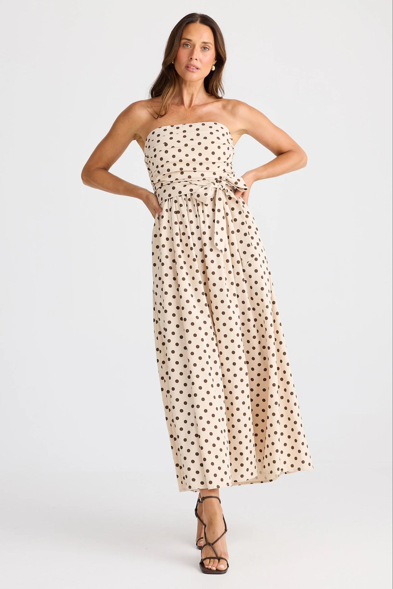 Brave & True Avalon Dress - Chocolate Polka Dot