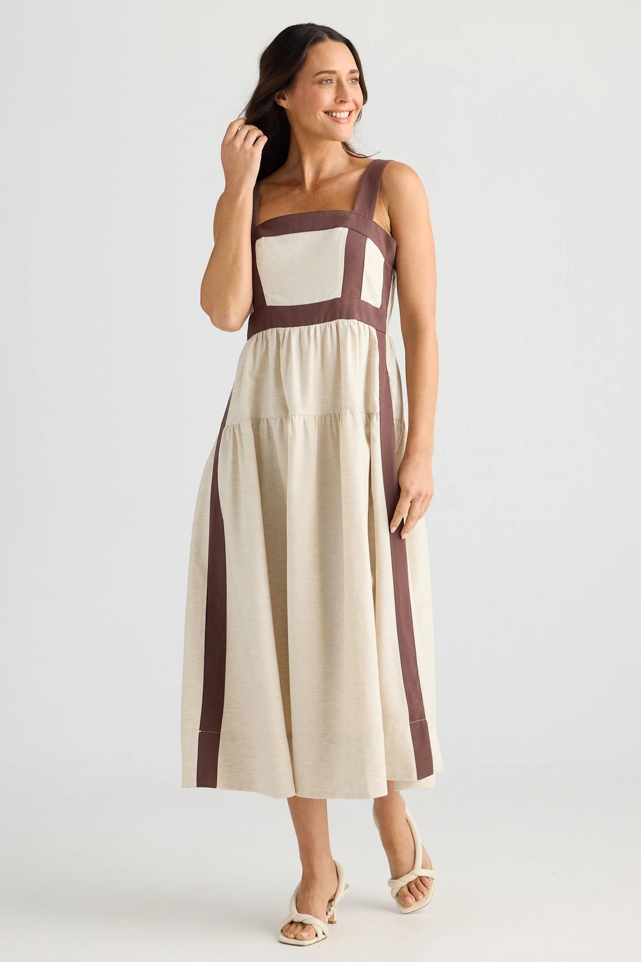 Brave & True Jolie Dress- Natural/Chocolate