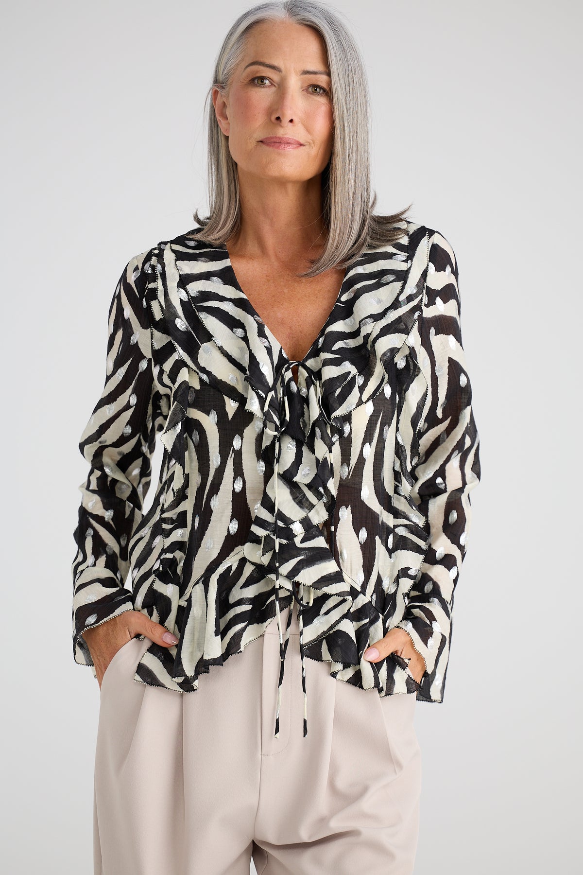 Brave & True Harper Zebra Print Top
