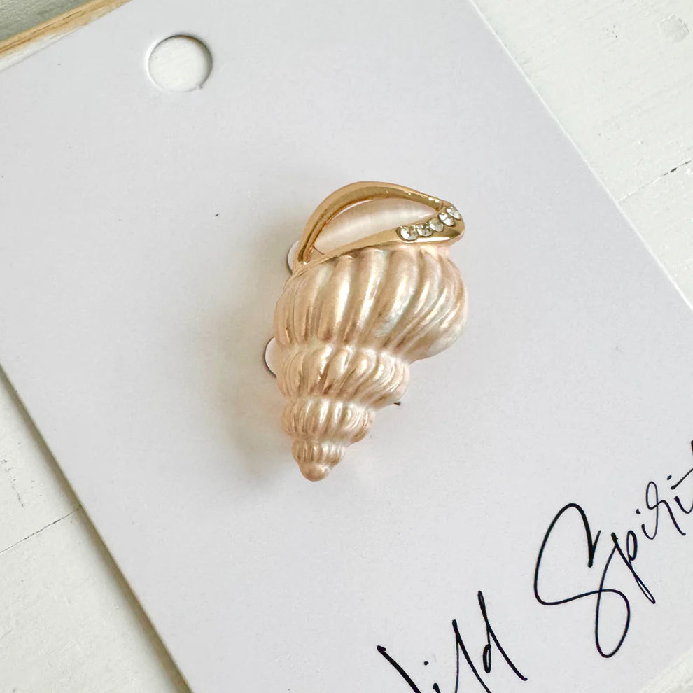 Wild Spirit Mini Blush Conch Shell Brooch