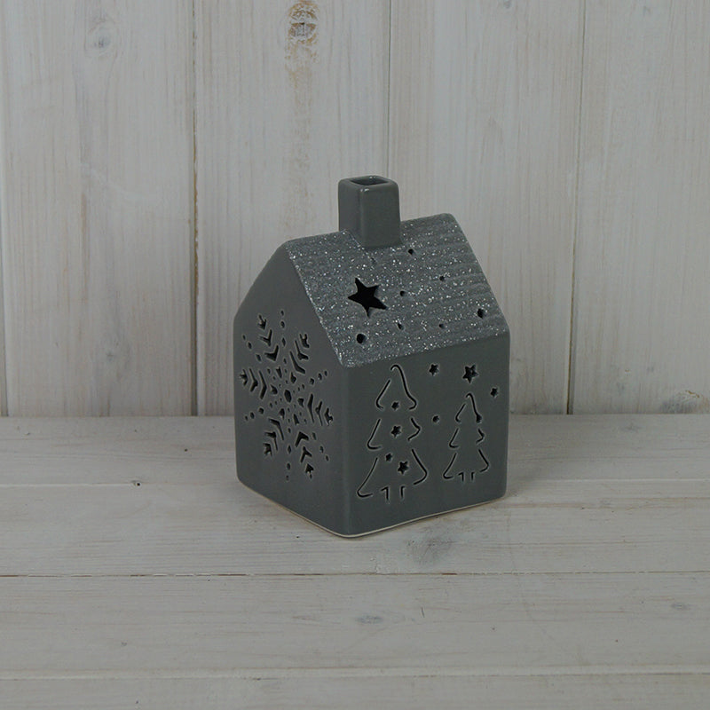 Satchville Grey Ceramic Light Up House