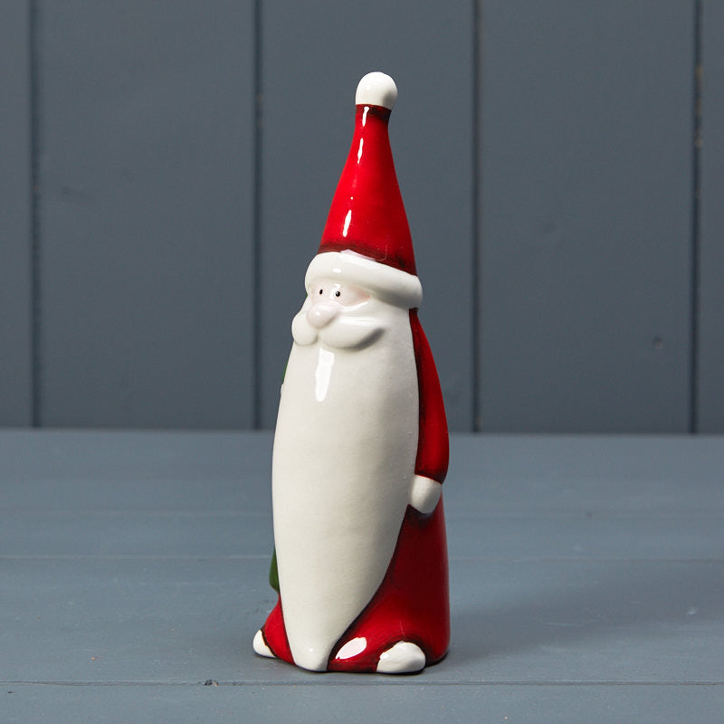 Satchville Ceramic Santa Holding Tree - Large