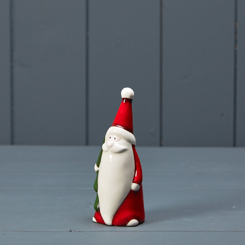 Satchville Ceramic Santa Holding Tree - Small
