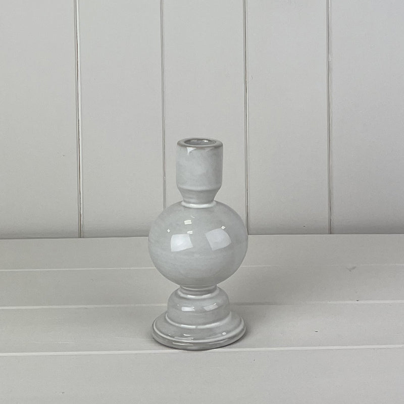 Satchville Glazed Ceramic Candle Holder with Textured Detail