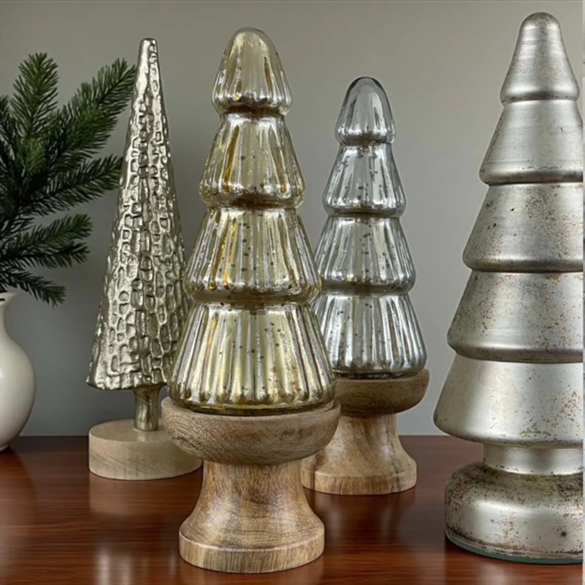 Biggie Best Gold Glass Tree Wood Base