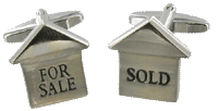Sarome Cufflinks "House For Sale" & "Sold"